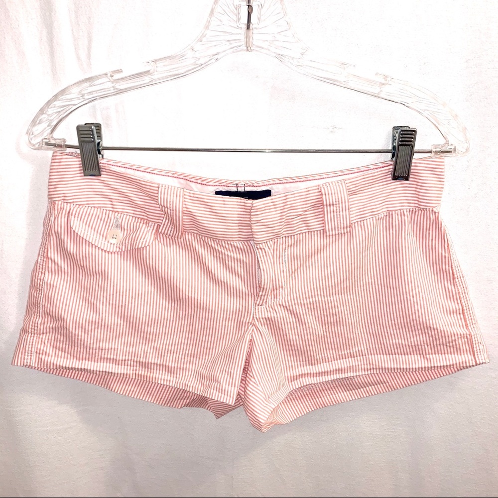 American Eagle Salmon Striped Shorts